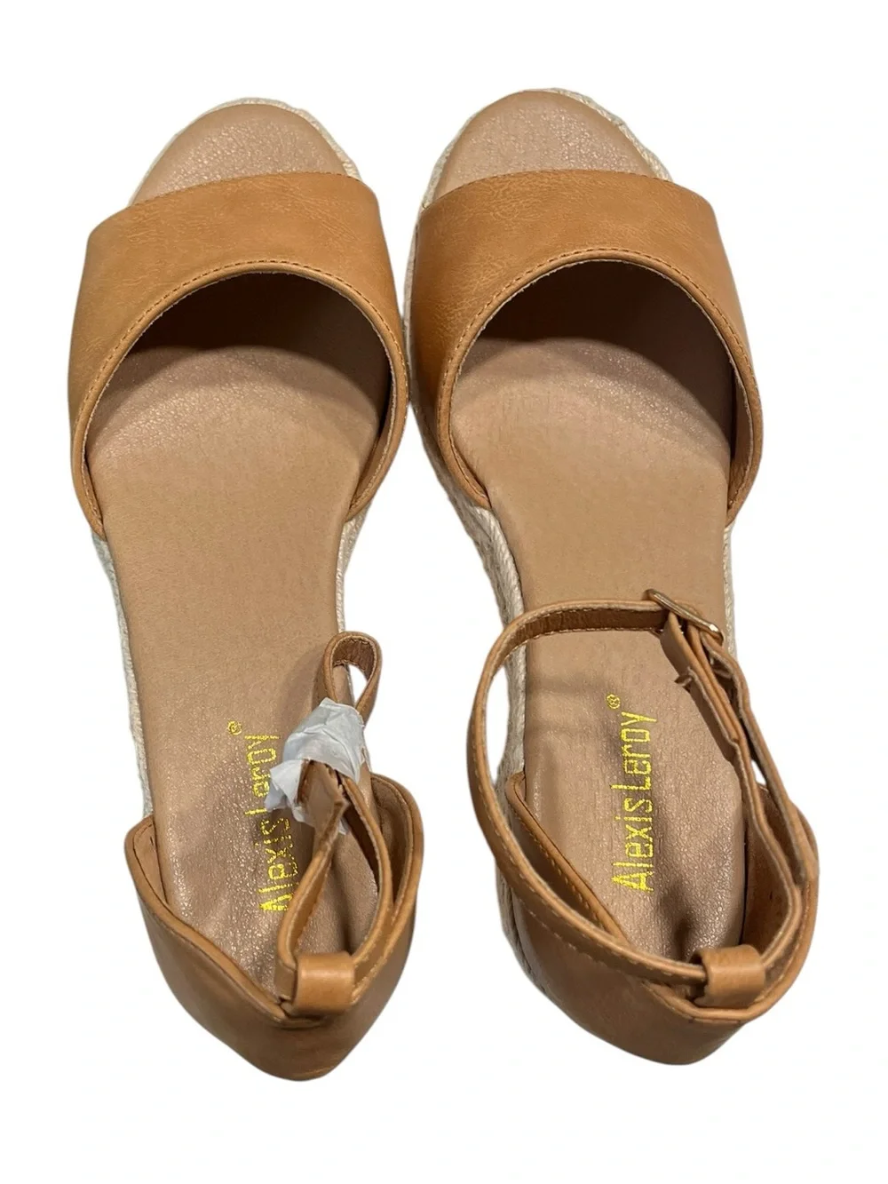 Espadrille Tan Wedge Sandal with Strap - Size 8.5